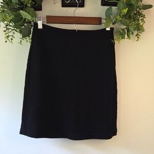 Elegant Black Women's Skirt Rayon And Wool Stretch